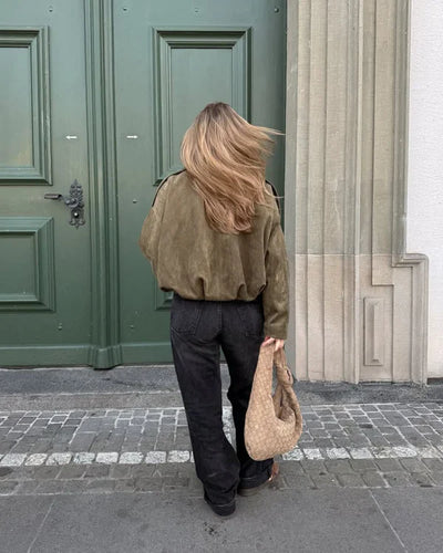 LUMIÈRE | Bomberjacke aus Kunst-Wildleder