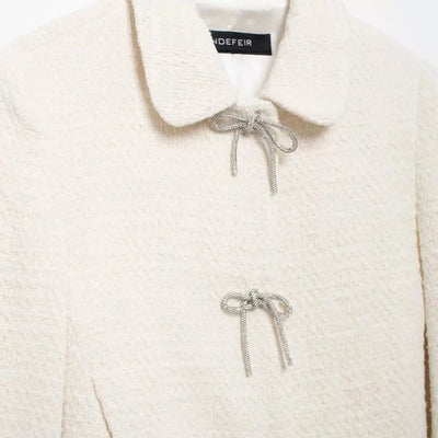 Eline | Klassischer Tweed-Mantel mit Fliege