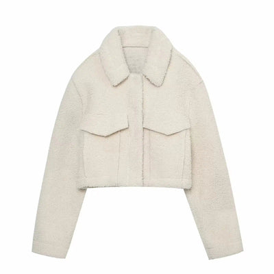 Elise | Fronttaschen Sherpa Kurzjacke