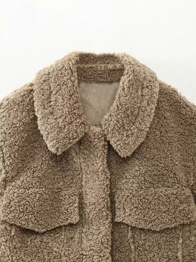 Elise | Fronttaschen Sherpa Kurzjacke