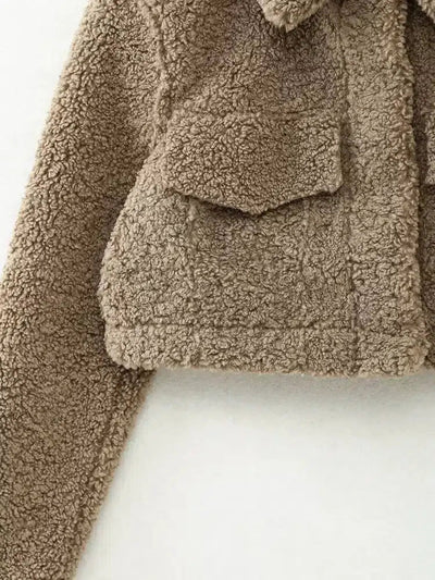 Elise | Fronttaschen Sherpa Kurzjacke