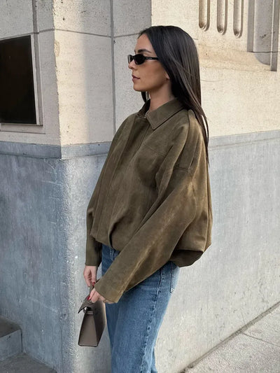 NOIR | SUEDE BOMBERJACKE