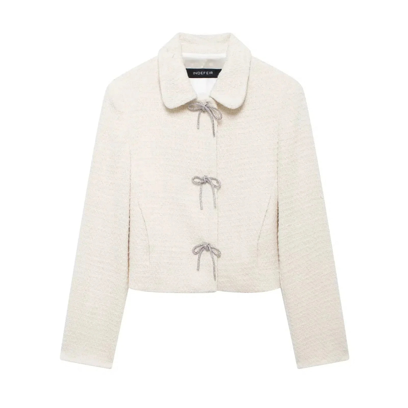 Eline | Klassischer Tweed-Mantel mit Fliege