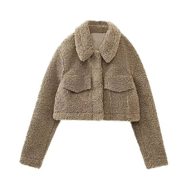 Elise | Fronttaschen Sherpa Kurzjacke