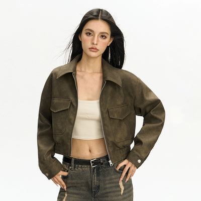 Kim | Doppel-Taschen Wildlederjacke